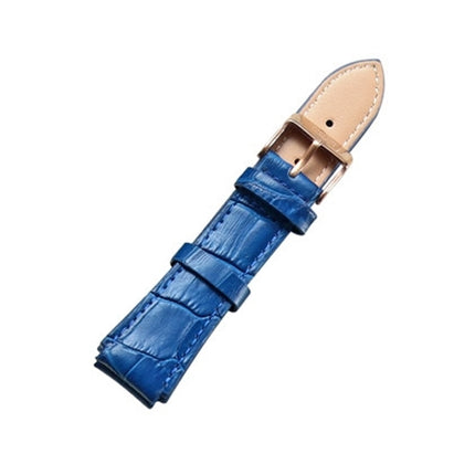 CAGARNY Simple Fashion Watches Band Gold Buckle Leather Watch Strap, Width: 18mm(Blue)-garmade.com