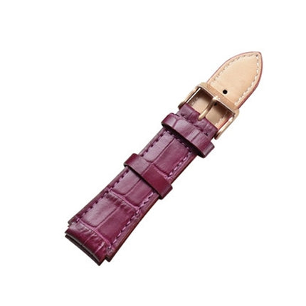 CAGARNY Simple Fashion Watches Band Gold Buckle Leather Watch Strap, Width: 18mm(Purple)-garmade.com