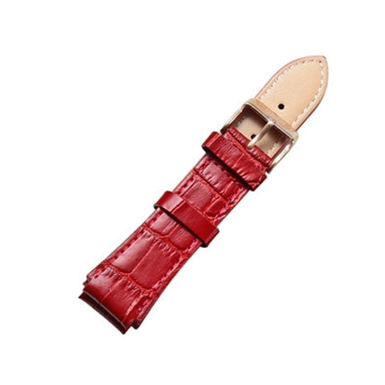 CAGARNY Simple Fashion Watches Band Gold Buckle Leather Watch Strap, Width: 18mm(Red)-garmade.com