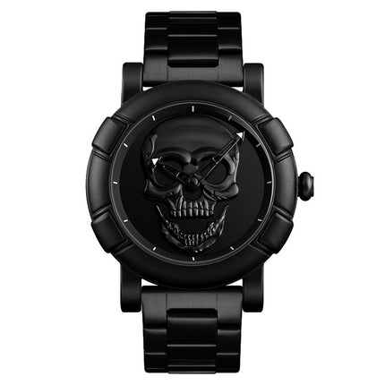 SKMEI 9178 Skull Pattern Multifunctional Outdoor Men Fashion Waterproof Quartz Wrist Watch (Black)-garmade.com