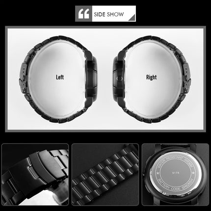 SKMEI 9178 Skull Pattern Multifunctional Outdoor Men Fashion Waterproof Quartz Wrist Watch (Black)-garmade.com