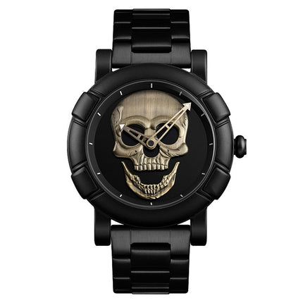 SKMEI 9178 Skull Pattern Multifunctional Outdoor Men Fashion Waterproof Quartz Wrist Watch (Cyan)-garmade.com