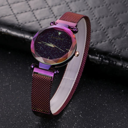 CAGARNY 6877 Water Resistant Fashion Women Quartz Wrist Watch with Stainless Steel Band(Purple)-garmade.com