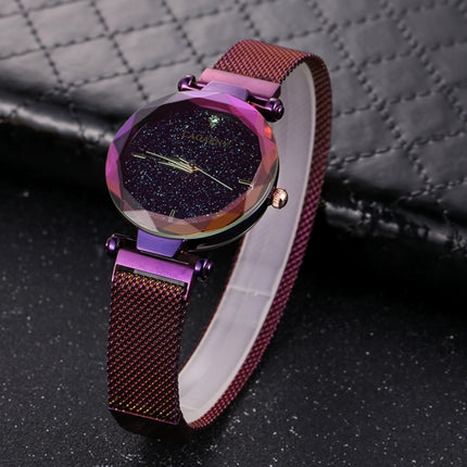 CAGARNY 6877 Water Resistant Fashion Women Quartz Wrist Watch with Stainless Steel Band(Purple)-garmade.com