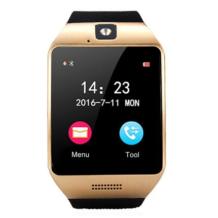 Q18S 1.54 inch IPS Screen MTK6260A Bluetooth 3.0 Smart Watch Phone, Pedometer / Sedentary Reminder / Sleeping Monitor / Anti-Loss / Remote Camera / GSM / 0.3M Camera (Black + Gold)-garmade.com
