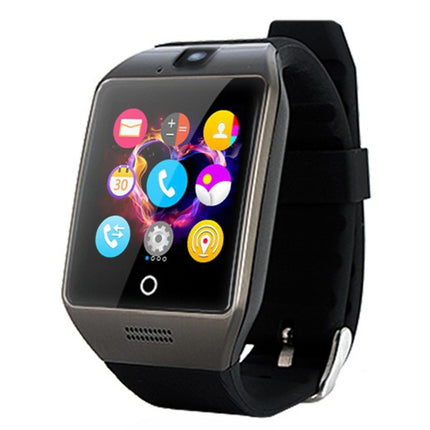 Q18S 1.54 inch IPS Screen MTK6260A Bluetooth 3.0 Smart Watch Phone, Pedometer / Sedentary Reminder / Sleeping Monitor / Anti-Loss / Remote Camera / GSM / 0.3M Camera (Black + Grey)-garmade.com