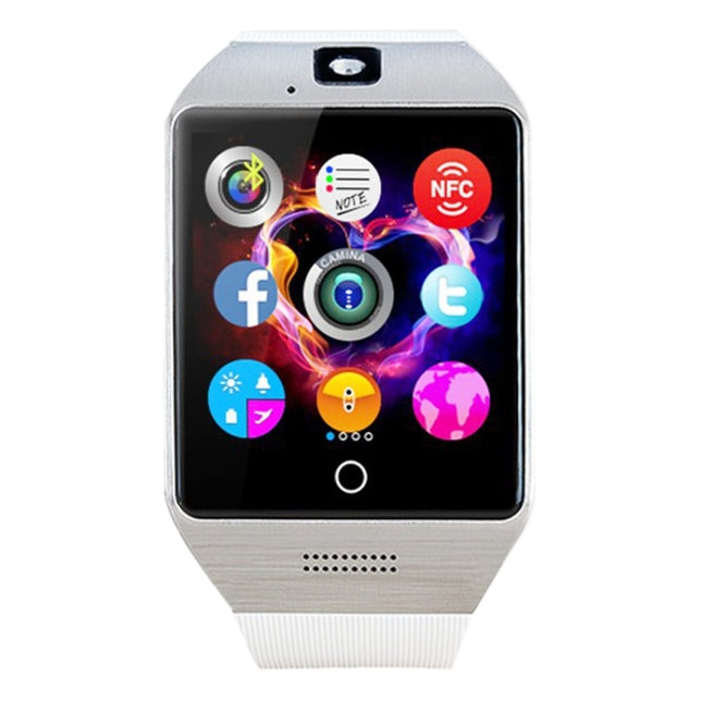 Q18S 1.54 inch IPS Screen MTK6260A Bluetooth 3.0 Smart Watch Phone, Pedometer / Sedentary Reminder / Sleeping Monitor / Anti-Loss / Remote Camera / GSM / 0.3M Camera (White + Silver)-garmade.com