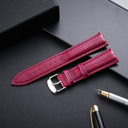 Lizard Texture Leather Strap Replacement Watchband, Size: 12mm(Purple)-garmade.com