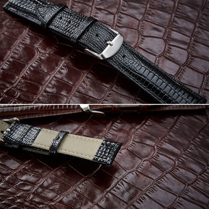 Lizard Texture Leather Strap Replacement Watchband, Size: 16mm(Black)-garmade.com