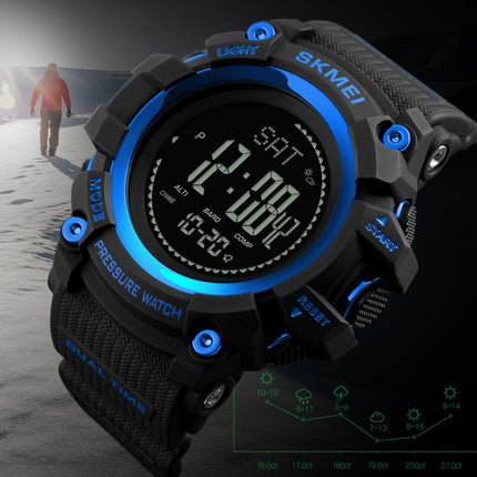 SKMEI 1358 Multifunctional Men Outdoor Sports 30m Waterproof Digital Watch with Compass / Barometer / Altimeter/ Pedometer Function(Army Green)-garmade.com