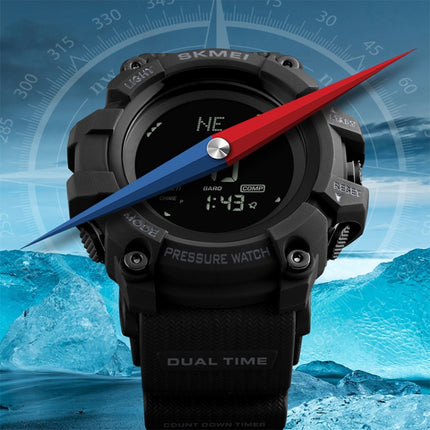 SKMEI 1358 Multifunctional Men Outdoor Sports 30m Waterproof Digital Watch with Compass / Barometer / Altimeter/ Pedometer Function(Black)-garmade.com