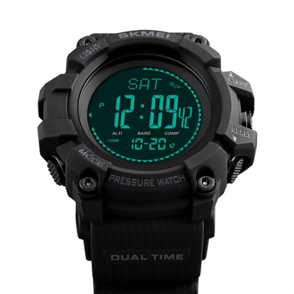 SKMEI 1358 Multifunctional Men Outdoor Sports 30m Waterproof Digital Watch with Compass / Barometer / Altimeter/ Pedometer Function(Black)-garmade.com