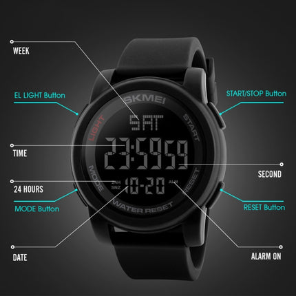 SKMEI 1257 Men Fashionable Outdoor 50m Waterproof Digital Watch Sports Wrist Watch(Army Green)-garmade.com