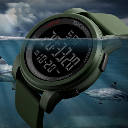 SKMEI 1257 Men Fashionable Outdoor 50m Waterproof Digital Watch Sports Wrist Watch(Army Green)-garmade.com