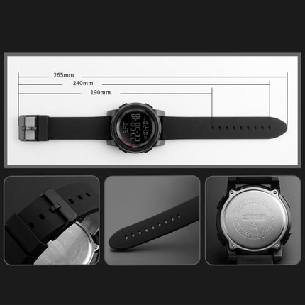 SKMEI 1257 Men Fashionable Outdoor 50m Waterproof Digital Watch Sports Wrist Watch(Black)-garmade.com