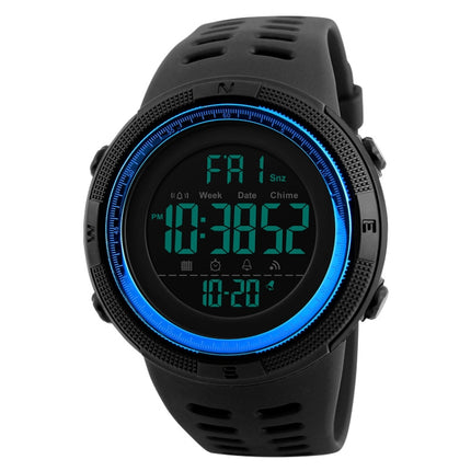 SKMEI 1251 Men Fashionable Outdoor 50m Waterproof Sports Watch Digital Watch with PU Watchband(Blue)-garmade.com