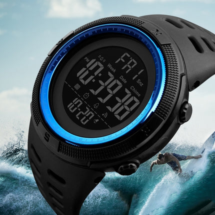 SKMEI 1251 Men Fashionable Outdoor 50m Waterproof Sports Watch Digital Watch with PU Watchband(Blue)-garmade.com