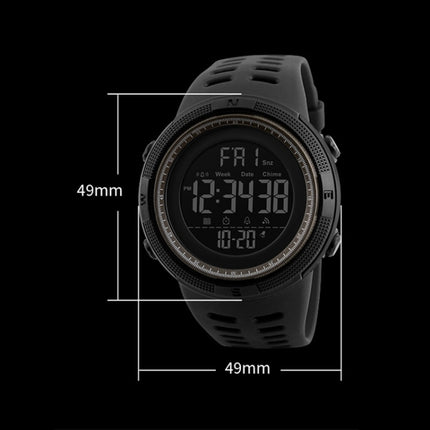 SKMEI 1251 Men Fashionable Outdoor 50m Waterproof Sports Watch Digital Watch with PU Watchband(Blue)-garmade.com