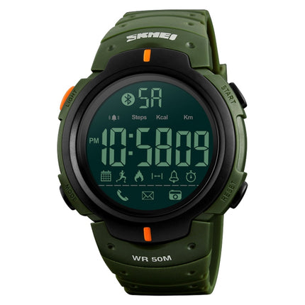 SKMEI 1301 Multifunction 50m Waterproof Sports Bluetooth Smart Watch, Compatible with Android & iOS System(Army Green)-garmade.com