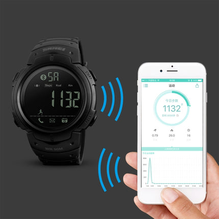 SKMEI 1301 Multifunction 50m Waterproof Sports Bluetooth Smart Watch, Compatible with Android & iOS System(Black)-garmade.com