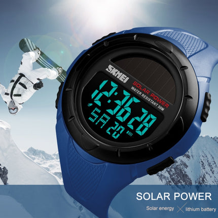SKMEI 1405 Fashion Solar Power Outdoor Sports Watch Multifunctional 50m Waterproof Men Digital Watch(Army Green)-garmade.com