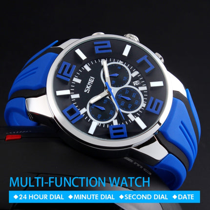 SKMEI 9128 Fashion Multifunctional 3D Large Dial Sports Wristwatch 30m Waterproof Quartz Watch(Green)-garmade.com