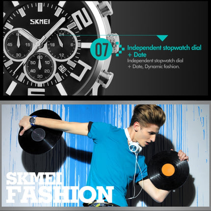 SKMEI 9128 Fashion Multifunctional 3D Large Dial Sports Wristwatch 30m Waterproof Quartz Watch(Green)-garmade.com