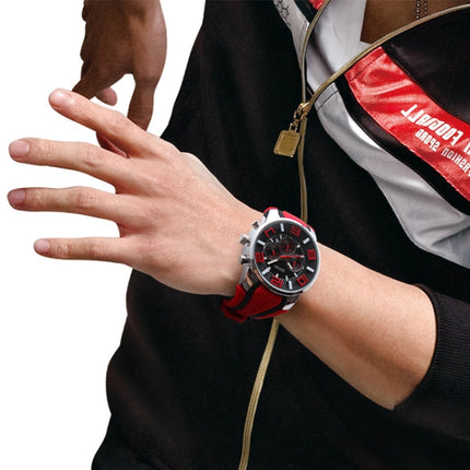 SKMEI 9128 Fashion Multifunctional 3D Large Dial Sports Wristwatch 30m Waterproof Quartz Watch(Red)-garmade.com