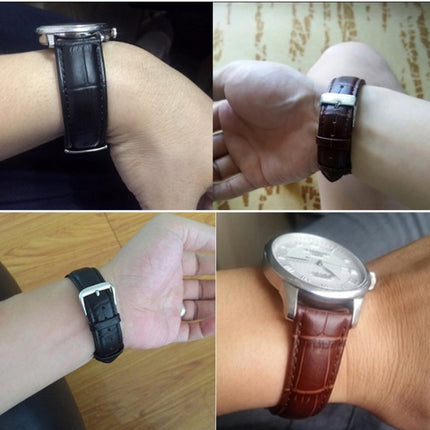 Calfskin Detachable Watch Leather Wrist Strap, Specification: 14mm (Black)-garmade.com