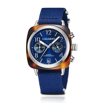 CAGARNY 6883 Fashion Waterproof Polychromatic Metal Shell Quartz Watch with Canvas Wristband-garmade.com