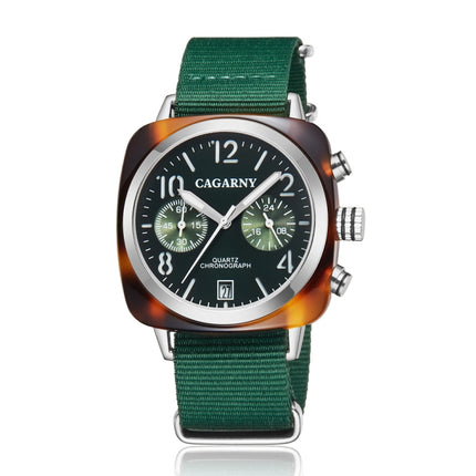CAGARNY 6883 Fashion Waterproof Polychromatic Metal Shell Quartz Watch with Canvas Wristband-garmade.com