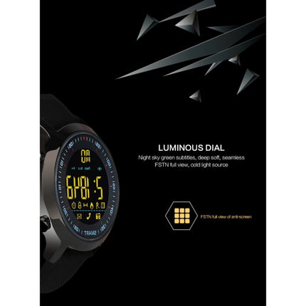 EX18 Smart Sports Watch FSTN Full View Screen Luminous Dial High Tensile TPU Strap, Support Steps Counting / Burned Calory / Calendar Date / Bluetooth 4.0 / Incoming Call Reminder / Low Battery Reminder(Black)-garmade.com