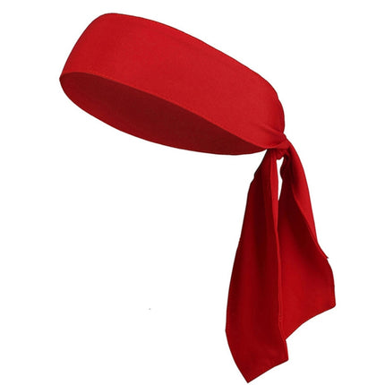 Unisex Sweat Wicking Stretchy Exercise Yoga Gym Bandana Headband Sweatband Head Tie Scarf Wrap, Size: 1.2*0.06m (Red)-garmade.com