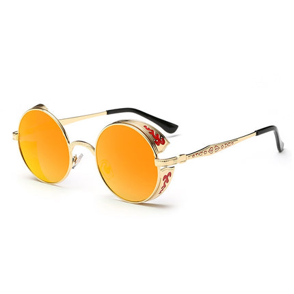 Retro Carved Round Sunglasses-garmade.com