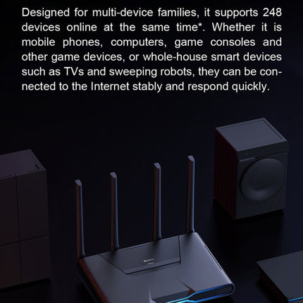 Original Xiaomi Redmi AX5400 WiFi 6 Gaming Router 160MHz 4K QAM, US Plug(Black)-garmade.com