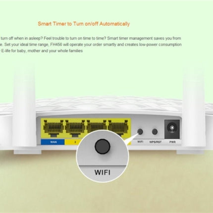 Tenda FH456 Wireless 2.4GHz 300Mbps WiFi Router with 4*5dBi External Antennas(White)-garmade.com