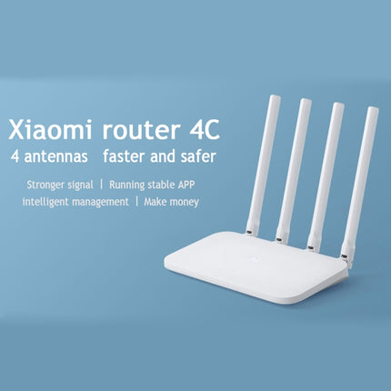 Xiaomi Mi WiFi Router 4C Smart APP Control 300Mbps 2.4GHz Wireless Router Repeater with 4 Antennas, Support Web & Android & iOS, US Plug(White)-garmade.com