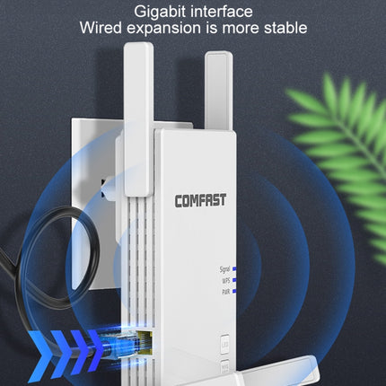 COMFAST CF-AC2100 2100Mbps Wireless WIFI Signal Amplifier Repeater Booster Network Router with 4 Antennas, UK Plug-garmade.com