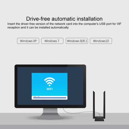 COMFAST CF-WU782ACV2 1300Mbps Dual-band Wifi USB Network Adapter with 2 Antennas-garmade.com