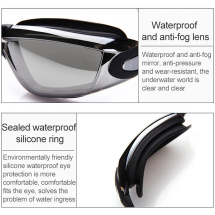 High-definition Waterproof Fogproof Swimming Goggles with Swimming Cap (Pink)-garmade.com