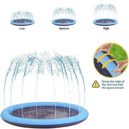 PVC Sprinkler Splash Mat for Kids Outdoor Lawn Water Fun, Diameter: 100cm-garmade.com