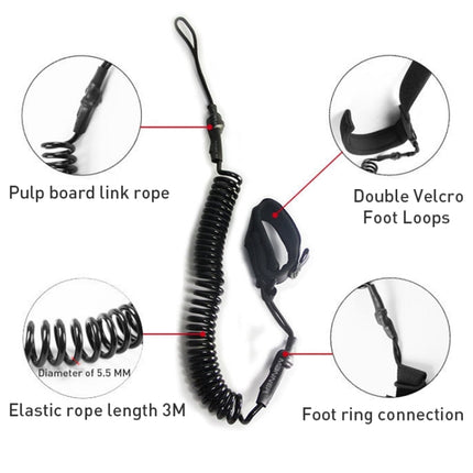 Rotatable Foot Rope Windsurfboard Safety Rope, Length: 3m Max-garmade.com