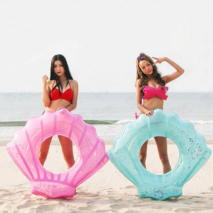 Shell Shape Inflatable Swimming Ring Lifesaving Ring Axillary Ring, Size: L,100x110cm (Pink)-garmade.com