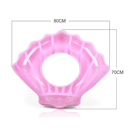 Shell Shape Inflatable Swimming Ring Lifesaving Ring Axillary Ring, Size: S,70x80cm(Pink)-garmade.com
