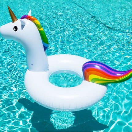 Summer Inflatable Unicorn Shaped Float Pool Lounge Swimming Ring Floating Bed Raft, Size: 90cm-garmade.com
