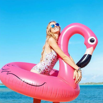 Summer Inflatable Flamingo Shaped Float Pool Lounge Swimming Ring Floating Bed Raft, Size: 120cm-garmade.com