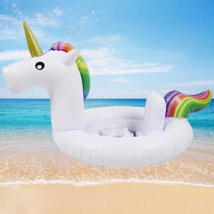 Children Summer Water Fun Inflatable Unicorn Shaped Pool Ride-on Swimming Ring Floats, Size: 170*120cm(White)-garmade.com
