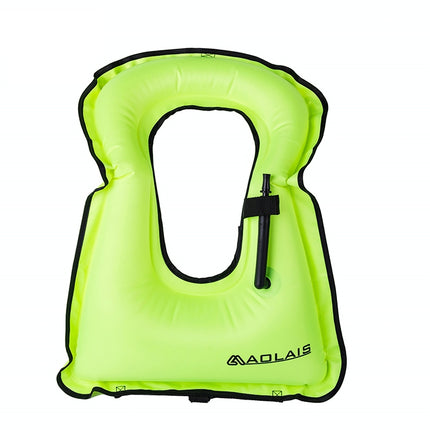 Adult Portable Snorkeling Buoyancy Inflatable Vest Life Jacket Swimming Equipment, Size:650*450mm (Green)-garmade.com