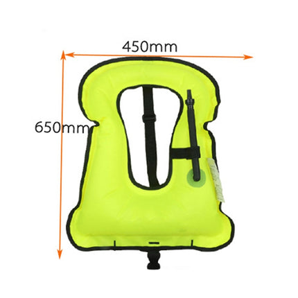 Adult Portable Snorkeling Buoyancy Inflatable Vest Life Jacket Swimming Equipment, Size:650*450mm (Green)-garmade.com