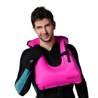 Adult Portable Snorkeling Buoyancy Inflatable Vest Life Jacket Swimming Equipment, Size:650*450mm (Purple)-garmade.com
